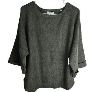 Max Studio NWT Ribbed Tunic Top Army Green size Medium‎ oversized look